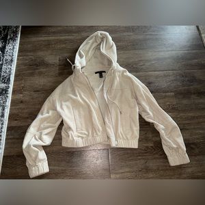 Corduroy cropped puffer jacket